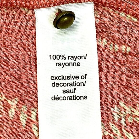 Maurices Top Womans Sz XS Coral Floral Sleeveless Peplum Crochet Lace Trim Tunic - Picture 11 of 13